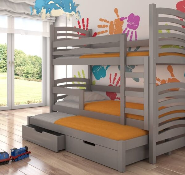 Háromszemélyes emeletes ágy matracokkal SORIA