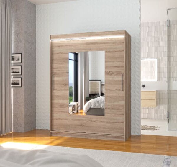 Tükörrel ellátott tolóajtós szekrény DORRIGO 150