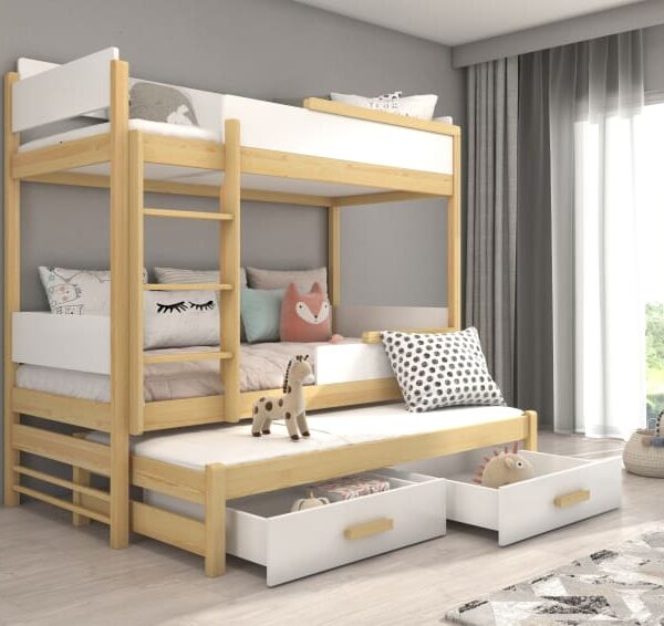 Háromszemélyes emeletes ágy Queen méretben