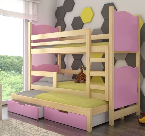 Háromszemélyes emeletes ágy matracokkal LETICIA