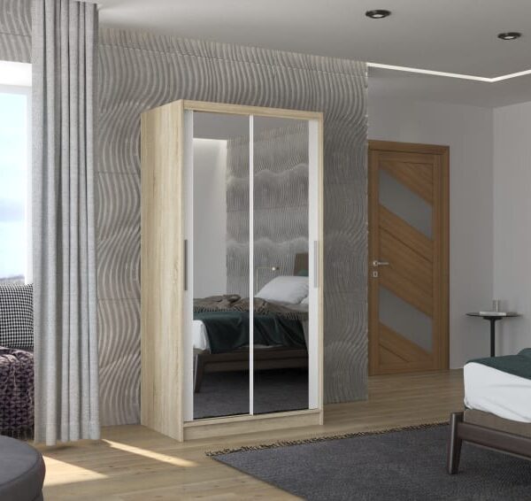 Biztonsági tükrös tolóajtós szekrény NEVIO 100