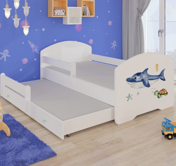 Dupla ágy korláttal és matraccal PEPE II 160x80