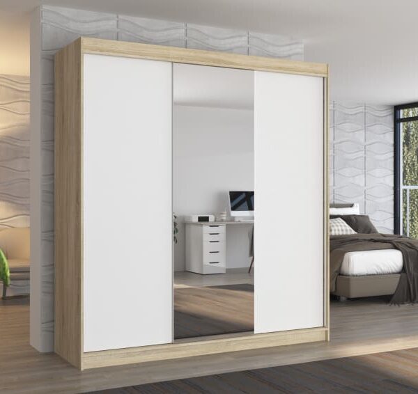 Biztonsági tükrös tolóajtós szekrény SANTIAGO 200