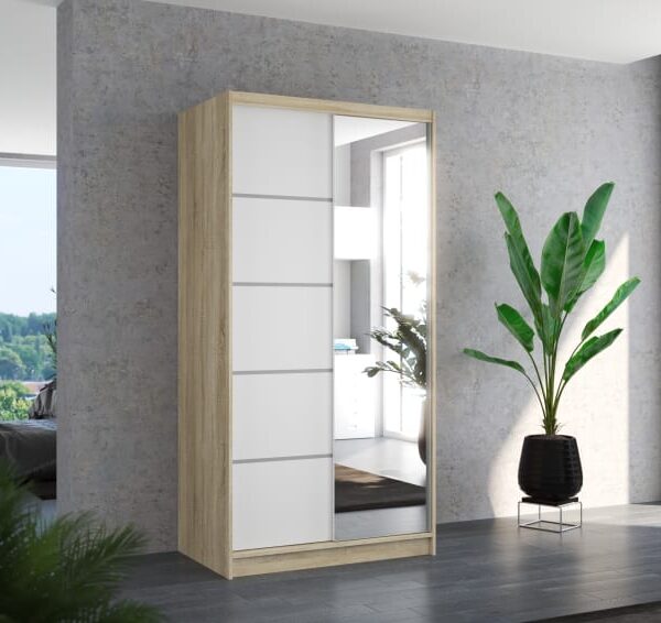 Biztonsági tükrös tolóajtós szekrény ORLANDO 100