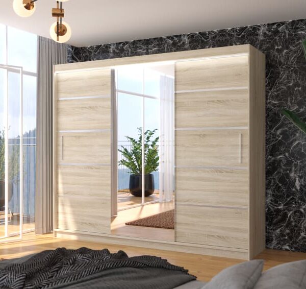 LED tükrös tolóajtós szekrény SALTO 250