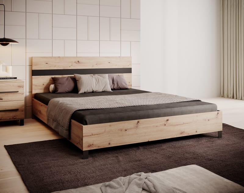 d36b1af4-41be-418b-380b-08db3a8f08b5.jpg Kétszemélyes ágy kerettel MALEN - Image 1