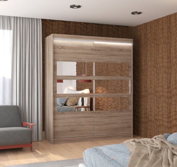 Tükörrel ellátott tolóajtós szekrény TOLEDO 180