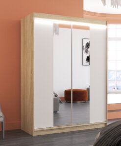 Tükörrel ellátott tolóajtós szekrény FEVER 150