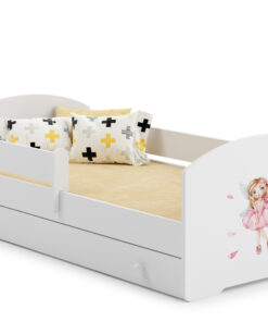 Alternative view of Ágy matraccal, korláttal és fiókkal PEPE