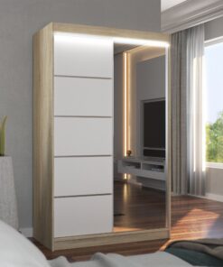 Tükörrel ellátott tolóajtós szekrény NICEA 120