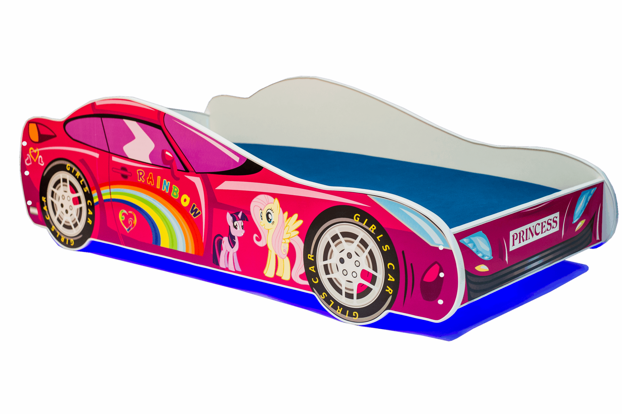 LED CAR PINK matraccal és világítással ágy - Image 2