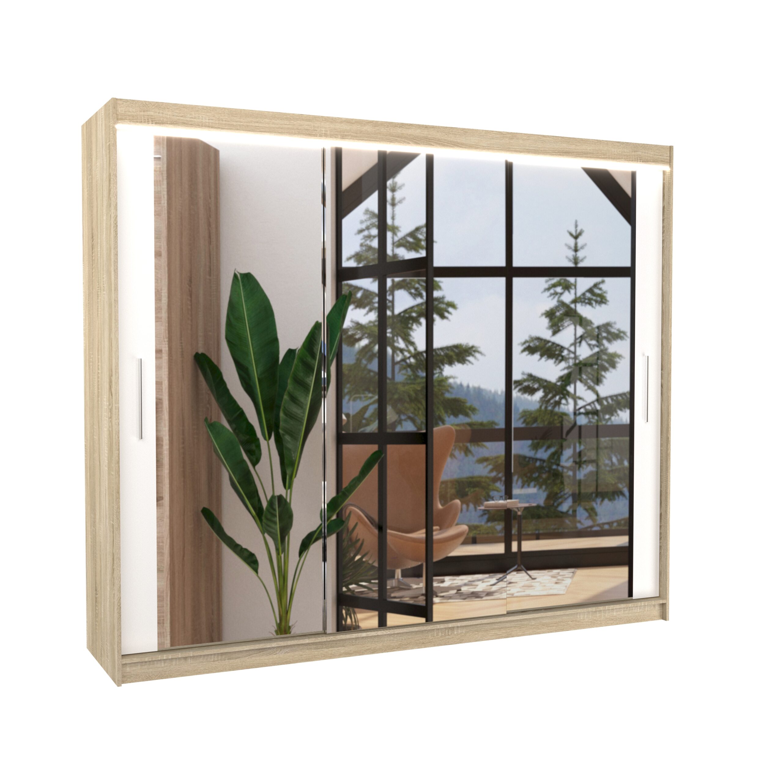 LED tükrös tolóajtós szekrény CHESTER 250 - Image 2