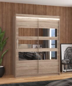 Tükörrel ellátott tolóajtós szekrény FLORENTO 150