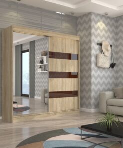 Tolóajtós szekrény tükörrel és lacobellel TOURA