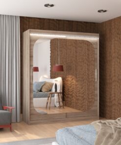 Tolóajtós szekrény tükörrel és LED világítással ARIZONA 180